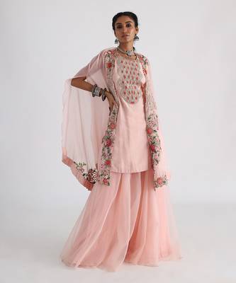 Pastel pink sharara set 1