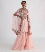 Pastel pink sharara set
