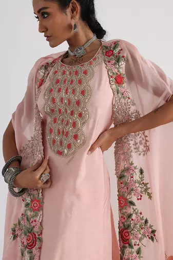 Pastel pink sharara set