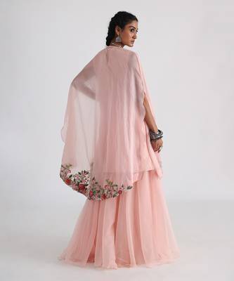 Pastel pink sharara set 4