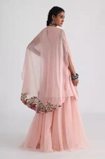Pastel pink sharara set