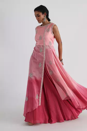 Pink fiza sharara set