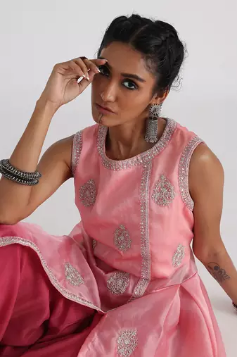 Pink fiza sharara set