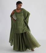 Olive green begum sharara set