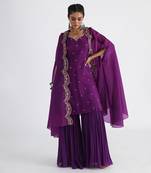 Purple rania sharara set