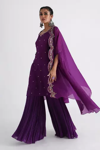 Purple rania sharara set