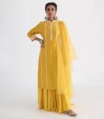Yellow layered sharara set