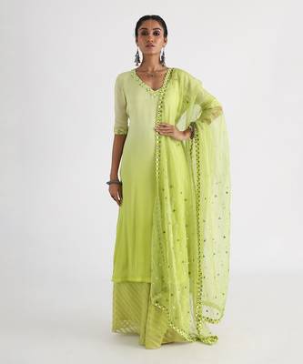 Light green farah sharara set 1