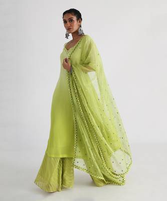 Light green farah sharara set 2