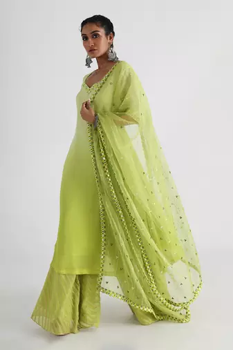 Light green farah sharara set