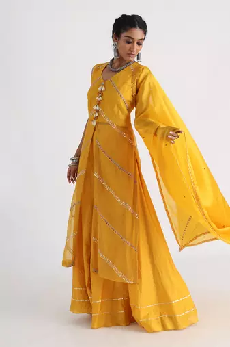 Yellow ira sharara set