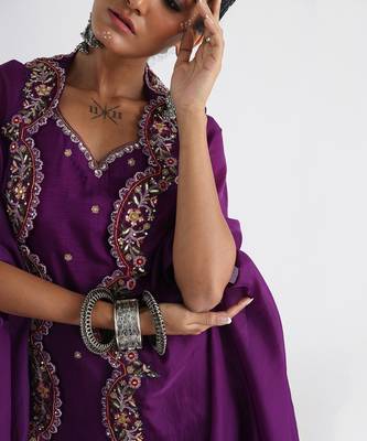 Purple rania sharara set 4