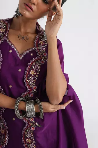 Purple rania sharara set