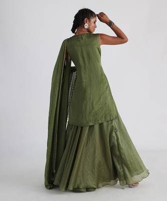 Olive green begum sharara set 4