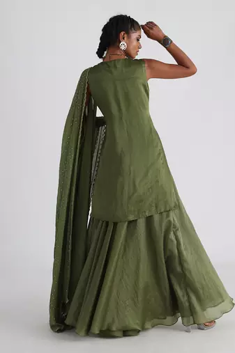 Olive green begum sharara set