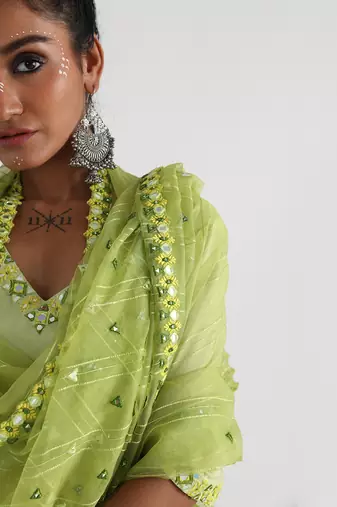 Light green farah sharara set