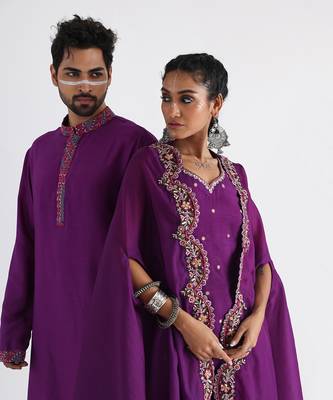 Purple rania sharara set 5