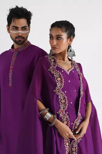 Purple rania sharara set