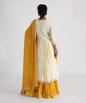 Yellow leheriya sharara set 4