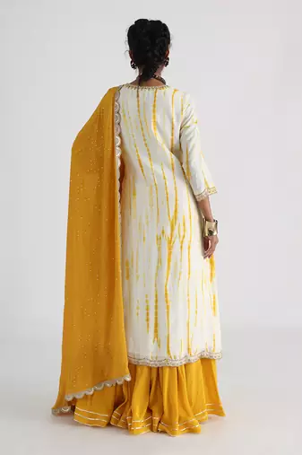 Yellow leheriya sharara set
