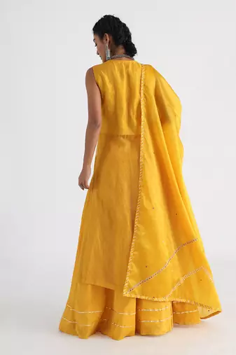 Yellow ira sharara set
