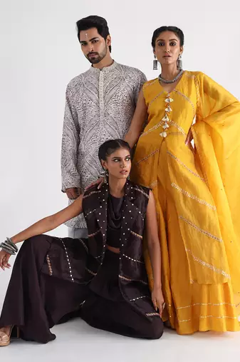 Yellow ira sharara set