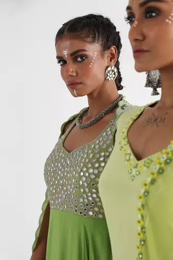 Light green farah sharara set