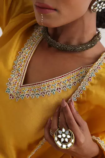 Yellow zibaa kurta set