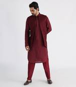 Maroon darek nehru jacket