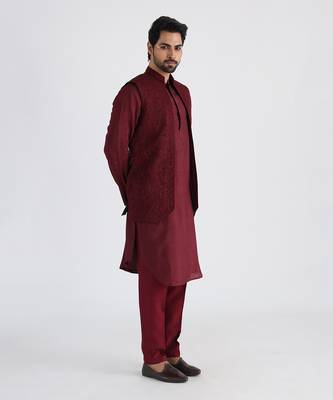Maroon darek nehru jacket 2