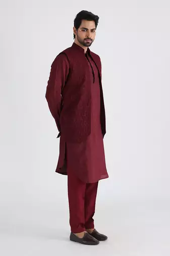 Maroon darek nehru jacket
