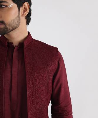 Maroon darek nehru jacket 4
