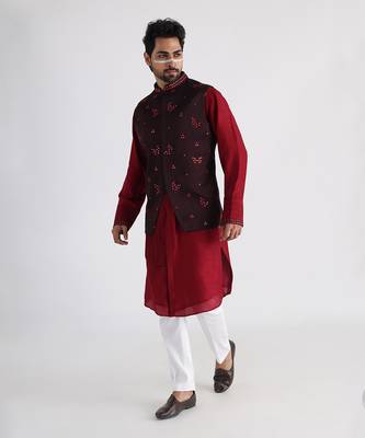 Brown ahmar nehru jacket 2