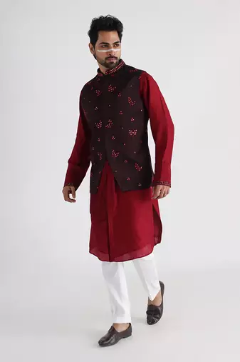 Brown ahmar nehru jacket