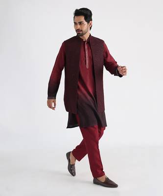 Maroon qahwa nehu jacket 2