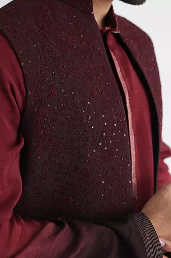 Maroon qahwa nehu jacket