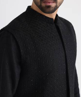 Black adeem nehru jacket set 2