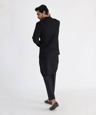 Black adeem nehru jacket set 3