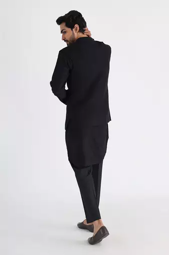 Black adeem nehru jacket set