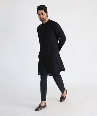Black adeem nehru jacket set 4