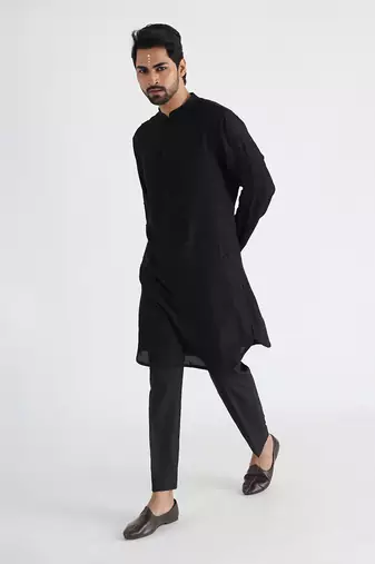 Black adeem nehru jacket set