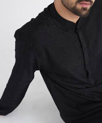 Black adeem nehru jacket set 5