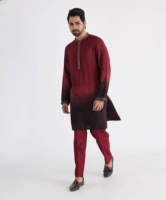 Maroon qahwa kurta set 1