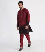 Maroon qahwa kurta set
