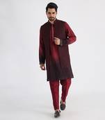 Maroon qahwa nehru jacket set
