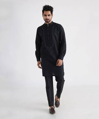 Black taher kurta set 1