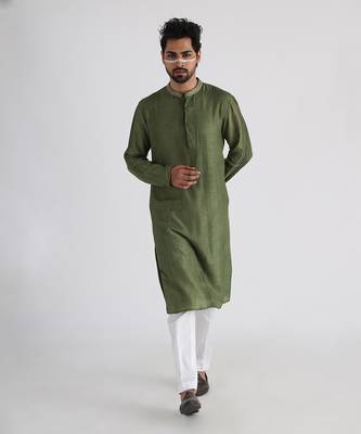 Olive green shadab kurta set 1
