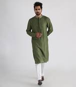 Olive green shadab kurta set