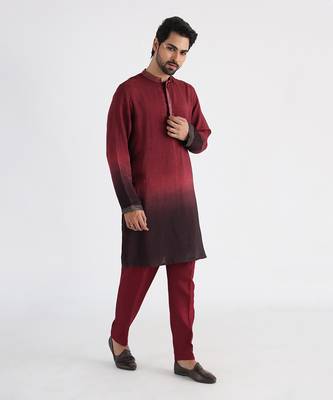 Maroon qahwa kurta set 2