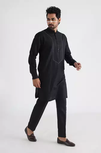 Black taher kurta set